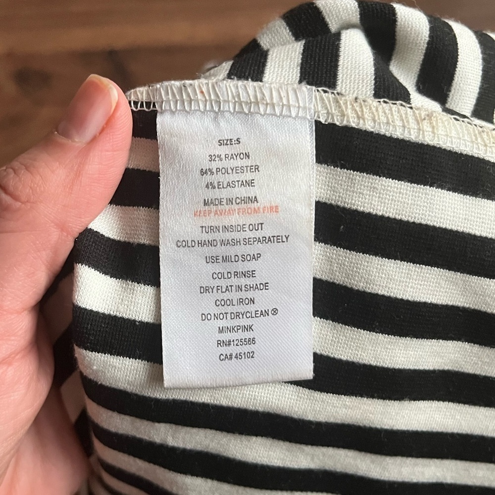MINK PINK Striped Black and White Women's Mini Skirt - Picture 5 of 6